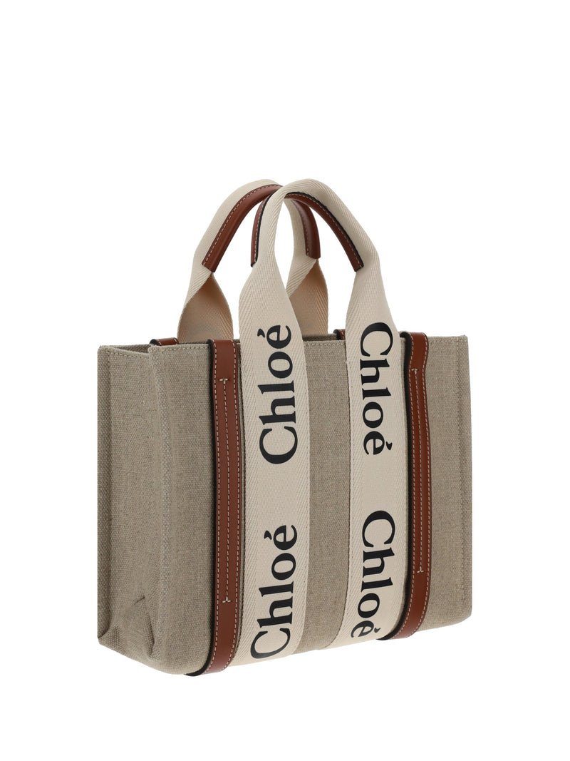 Chloé Woody Tote Bag — Beige Linen
