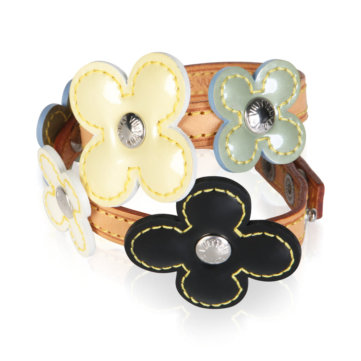 Louis Vuitton Vernis Leather Flower Wrap Bracelet Bracelets