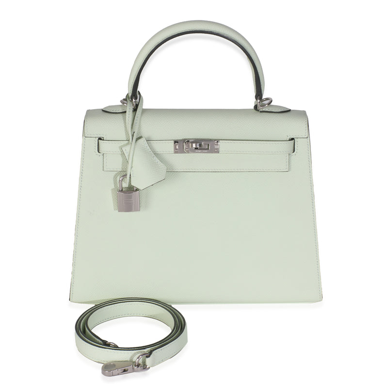Hermès Vert Fizz Epsom Sellier Kelly 25 Phw Green Leather Bag