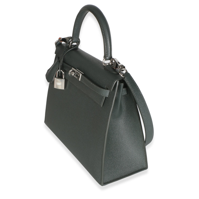 Hermès Vert Mangrove Epsom Sellier Kelly 25 Phw Green Leather Bag
