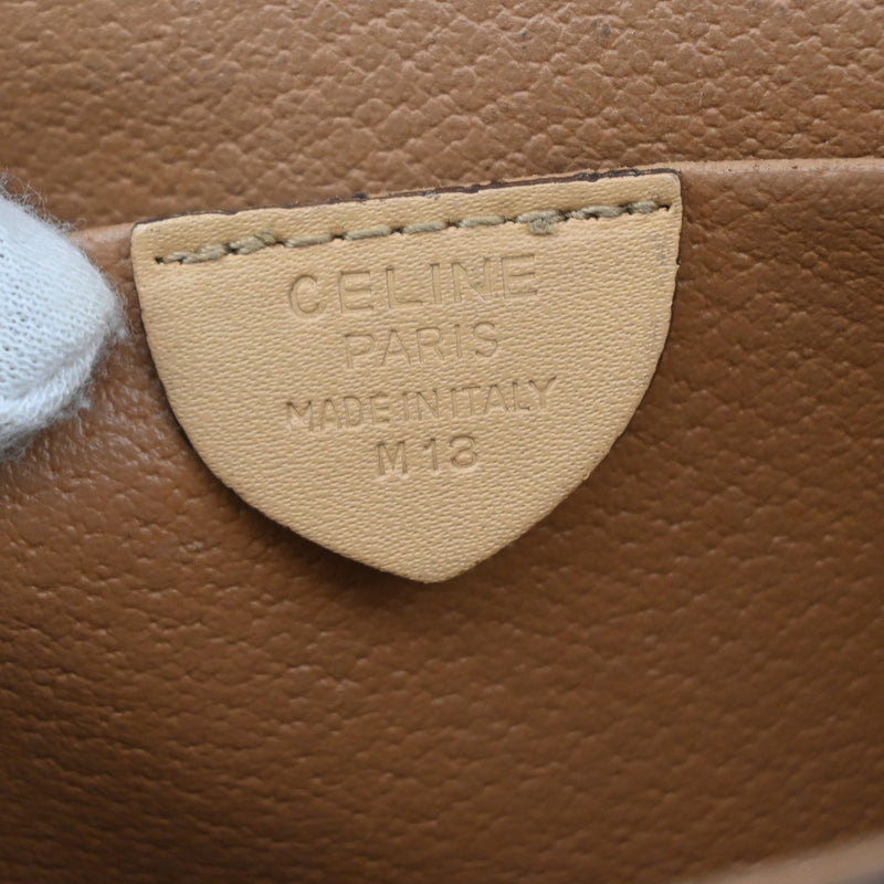 Celine Macadam Shoulder Canvas Brown Bag