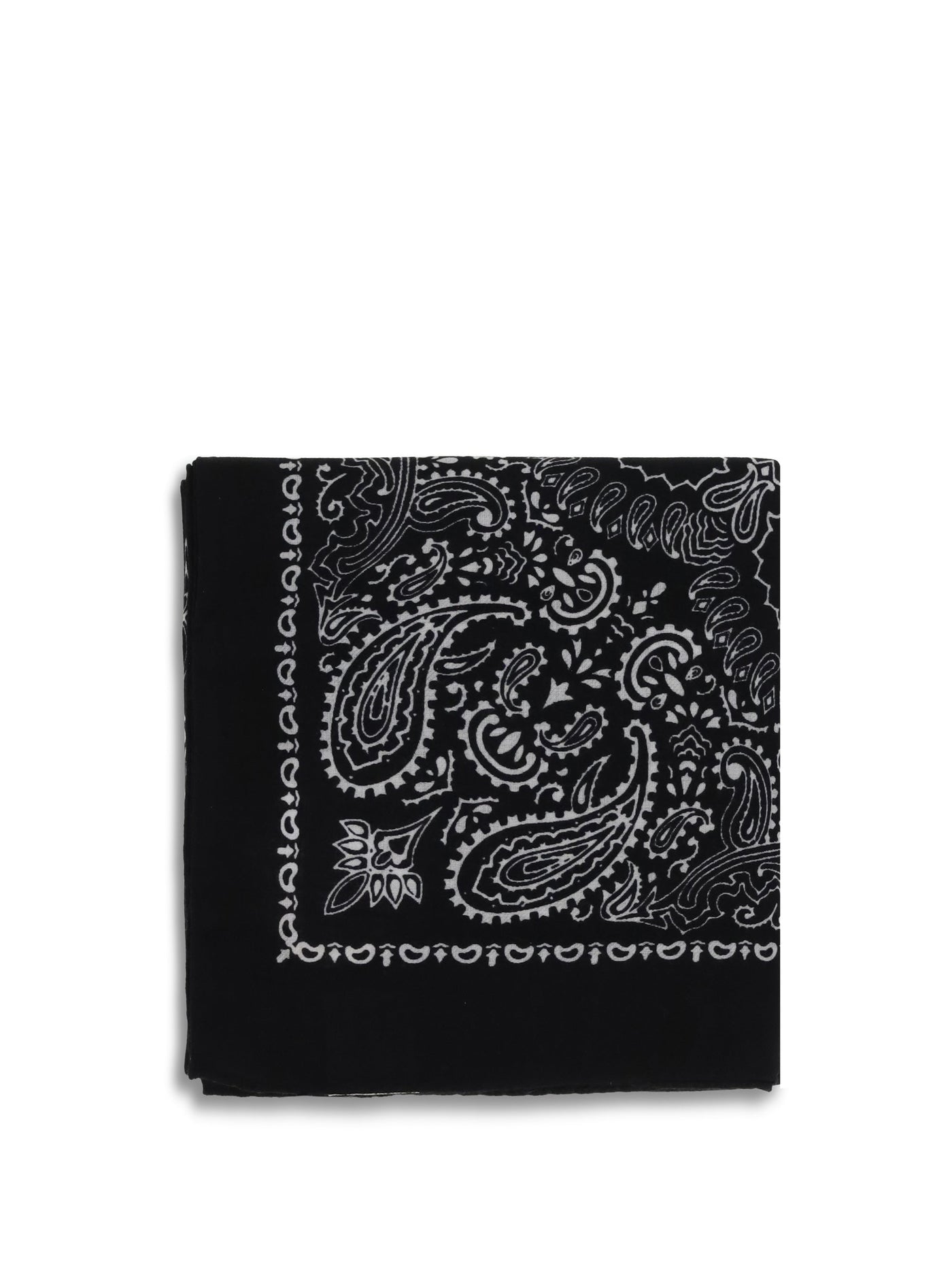 Destin Bandana Print Scarf — Black Cotton Scarfs