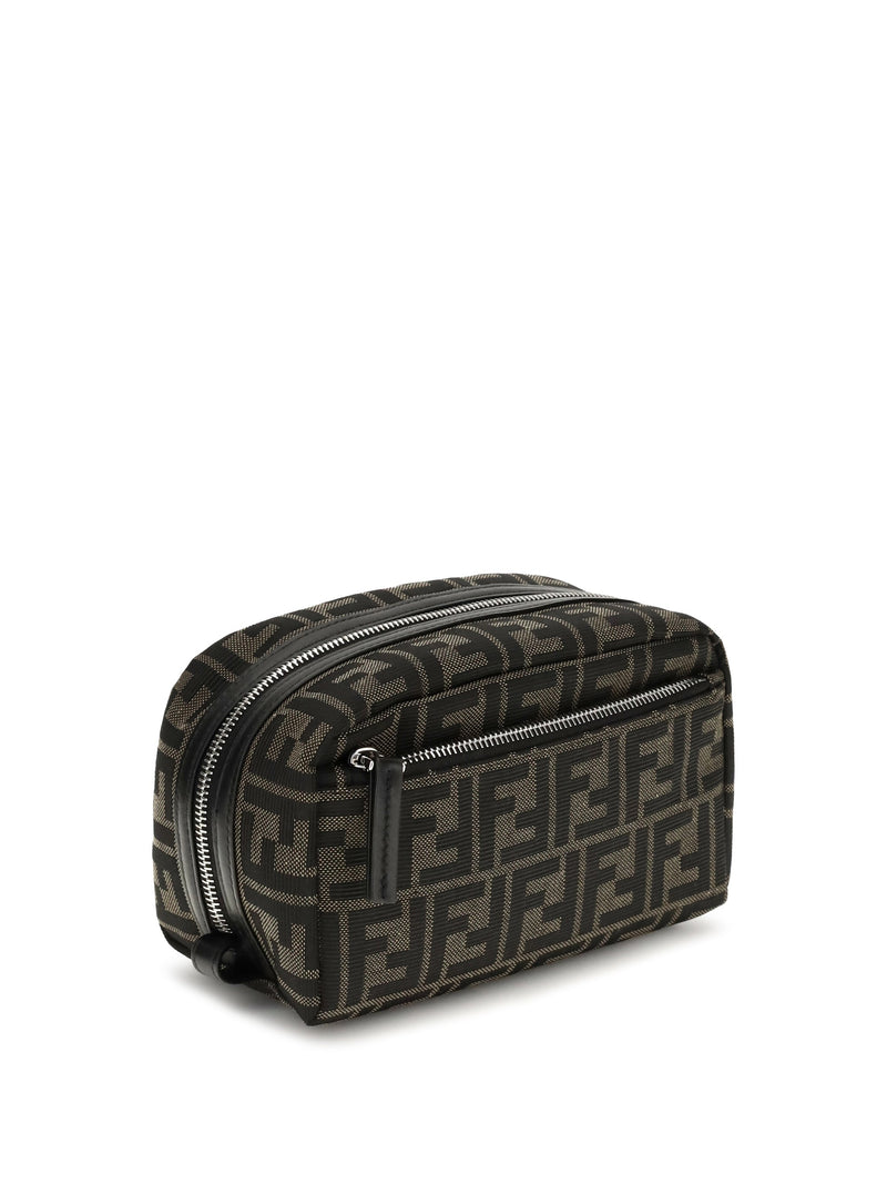 Fendi Ff Travel Wallet — Black Polyester; Cotton