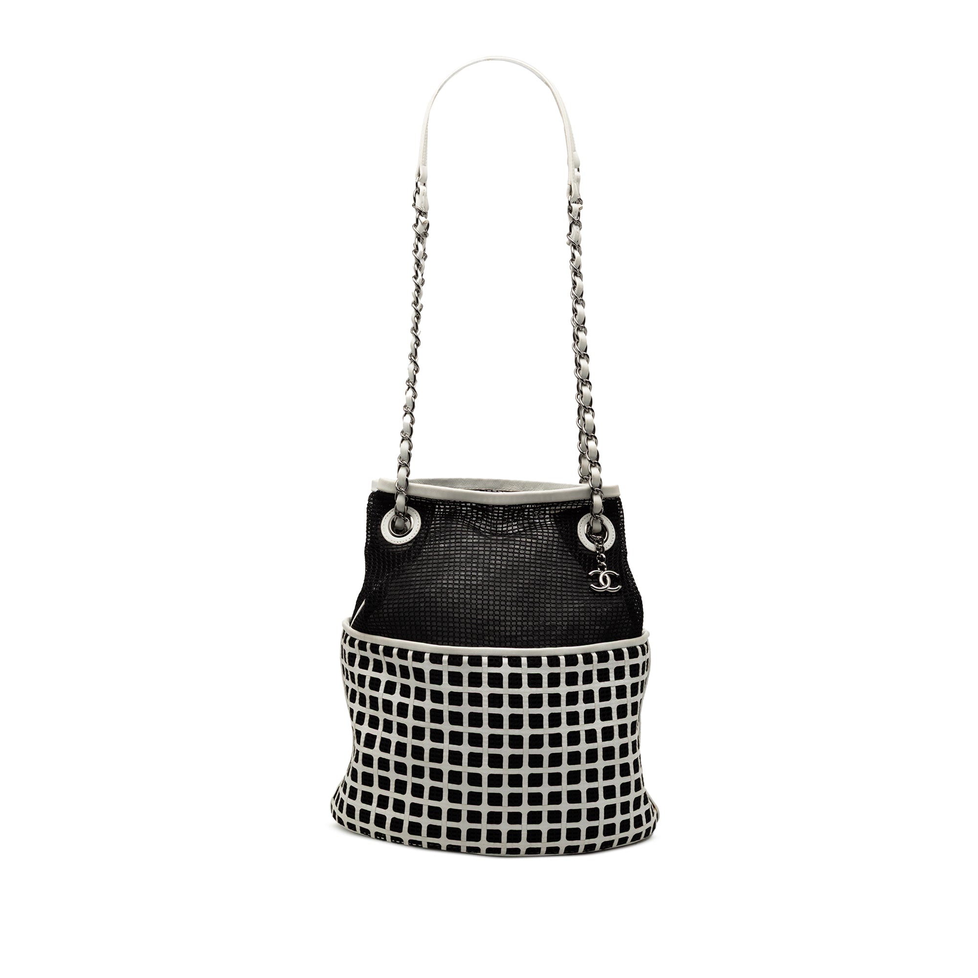 CC Mesh and Calfskin Bucket Bag - Image 1