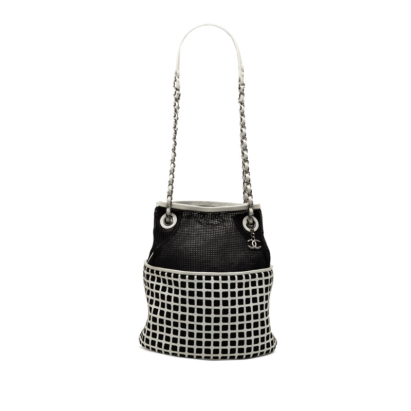 CC Mesh and Calfskin Bucket Bag