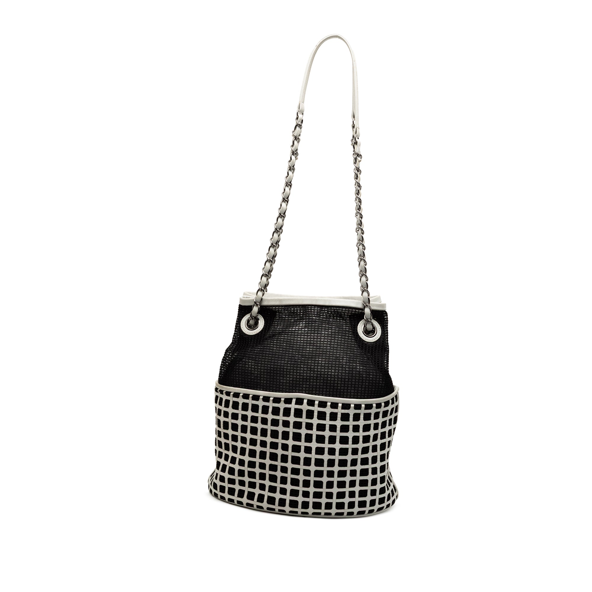 CC Mesh and Calfskin Bucket Bag - Image 2