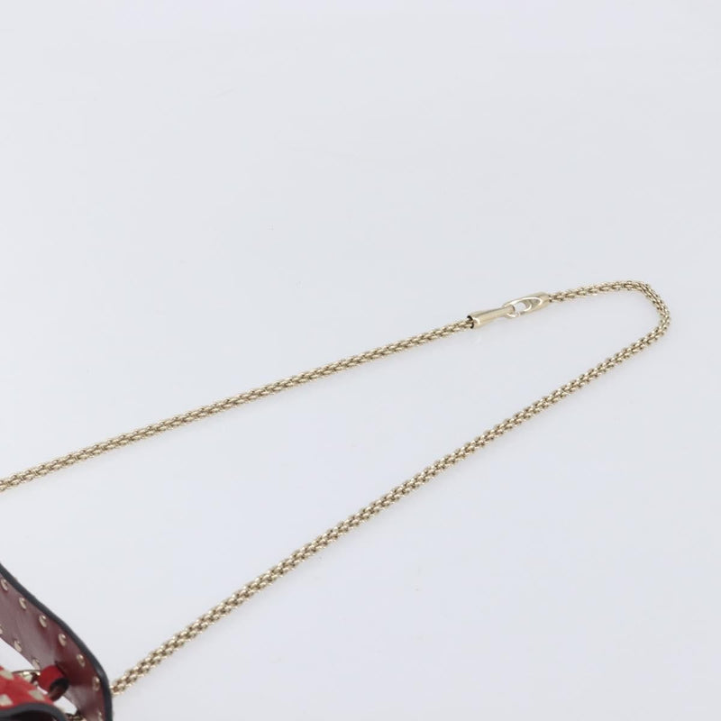 Valentino Garavani Rockstud Spike Flap Quilted Suede Red Bag