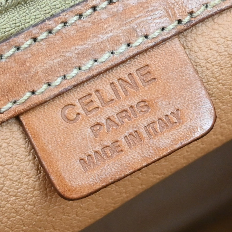 Celine Macadam Leather Brown Canvas Bag