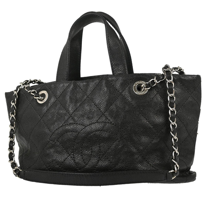 Chanel Timeless Cc Charm Quilted Caviar Black Leather Bag