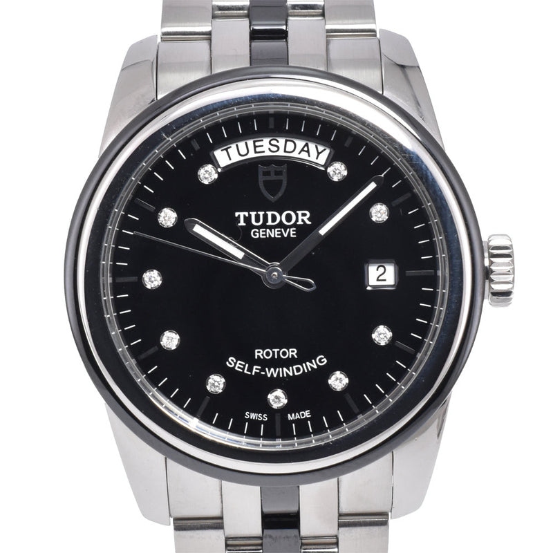 Tudor Glamour Day Date Automatic Stainless Steel With Diamonds Watches