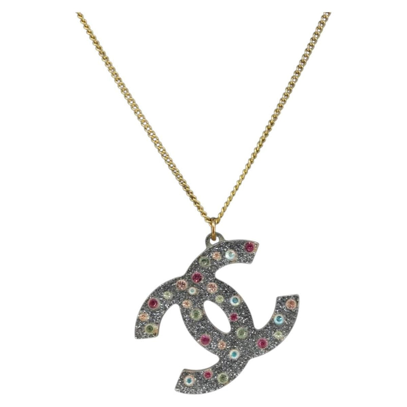 Chanel Cc Pendant Multicolor Crystal Embellished Metal Multicolour Bijoux