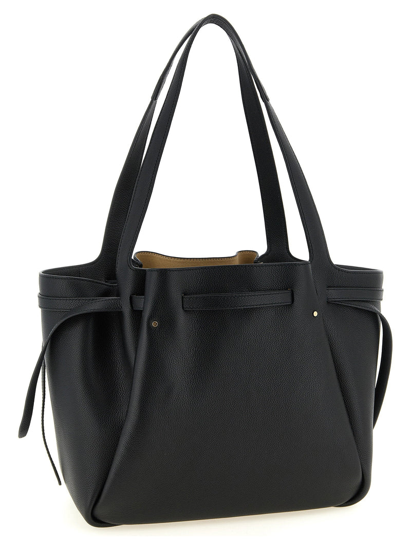 Tory Burch Romy Tote Bag — Black Hammered Leather