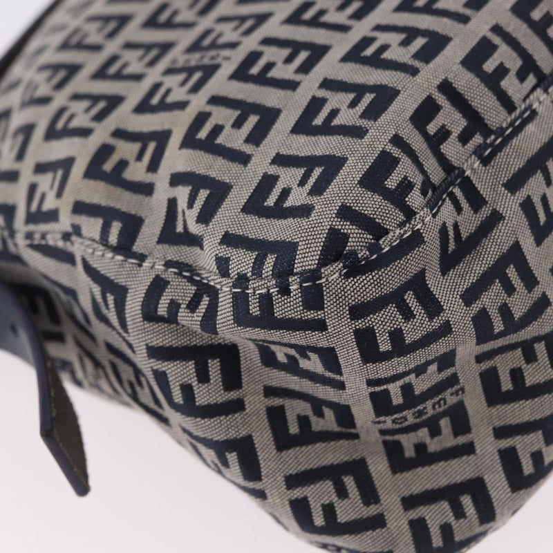 Fendi Baguette Zucchino Canvas Navy Bag