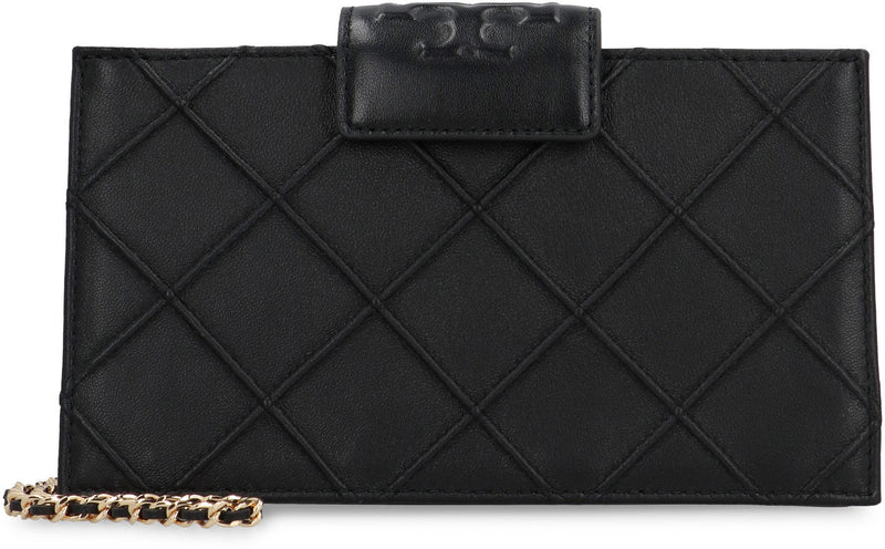 Tory Burch Quilted Lamb Leather Wallet — Black