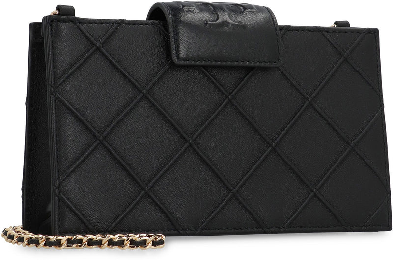 Tory Burch Quilted Lamb Leather Wallet — Black
