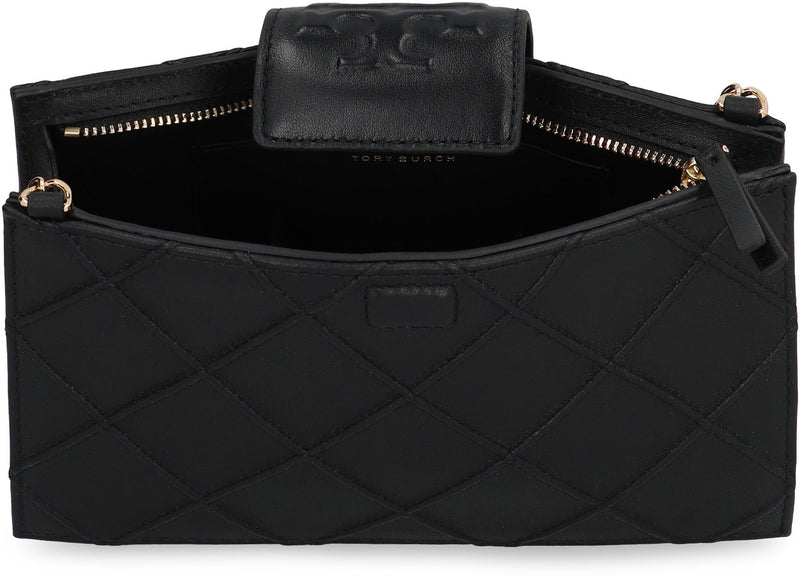 Tory Burch Quilted Lamb Leather Wallet — Black