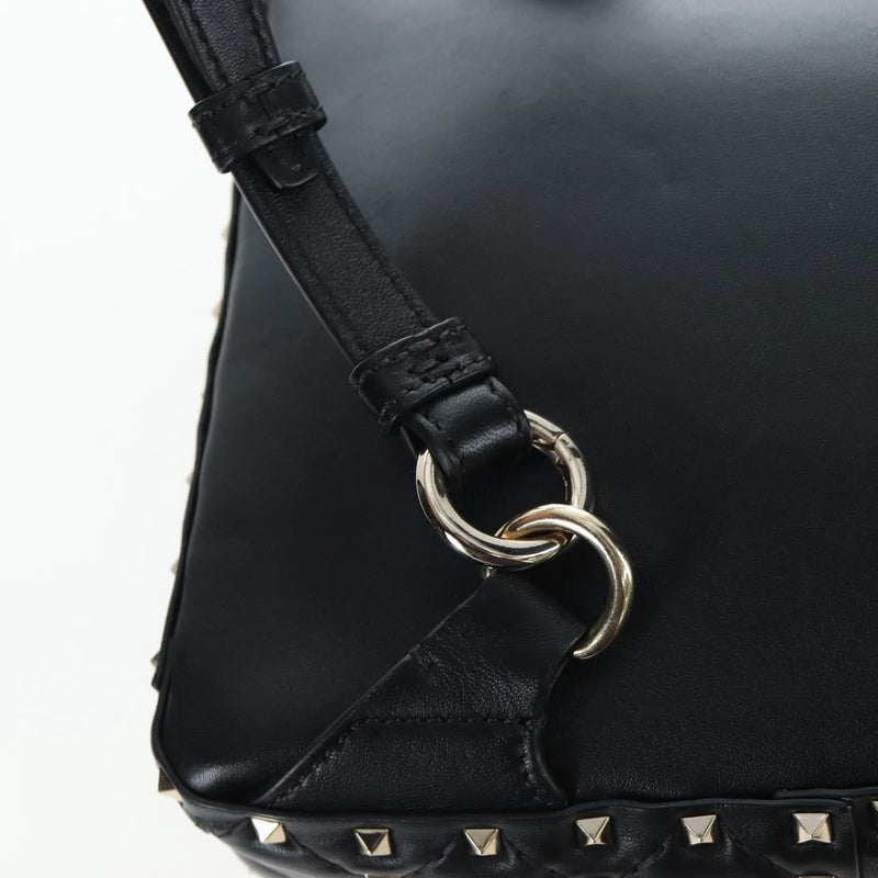 Valentino Garavani Rockstud Spike Quilted Leather Black Bag