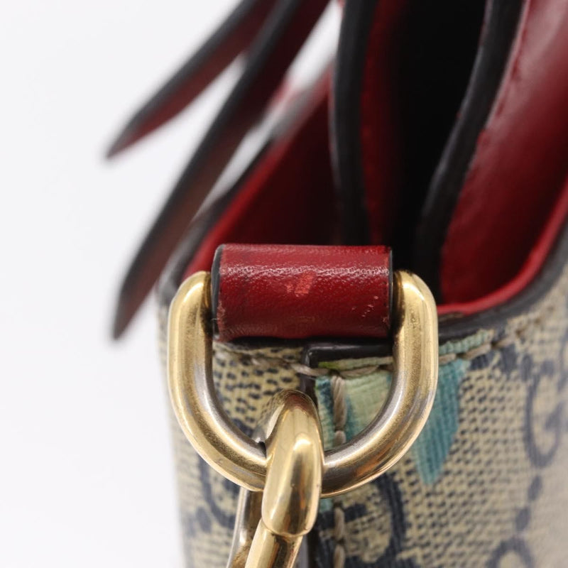 Gucci Linea A Convertible Blooms Print Gg Coated Canvas Navy Bag