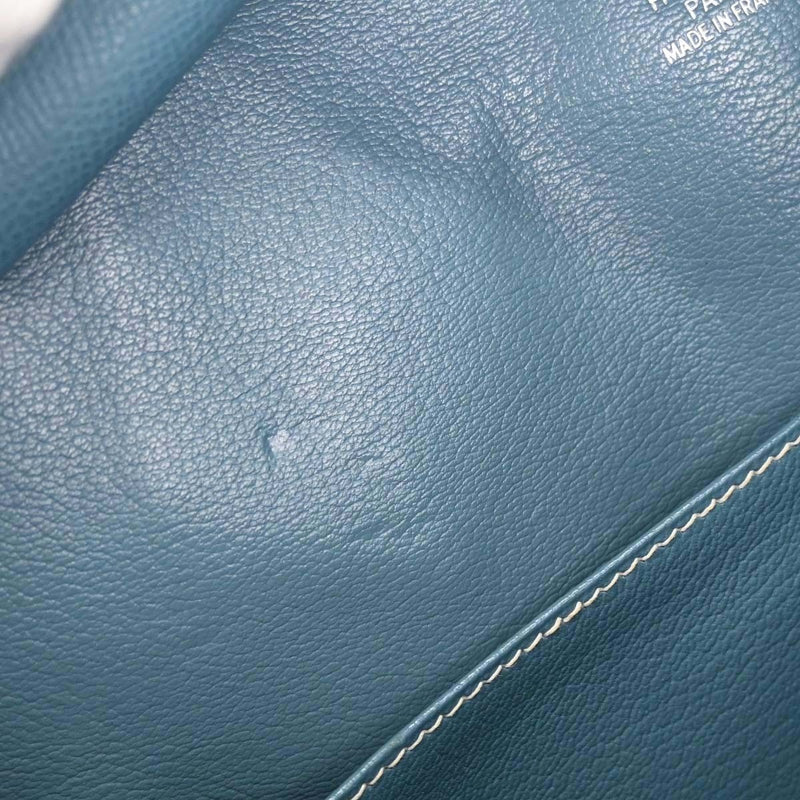 Hermes Plume Epsom Blue Leather Bag