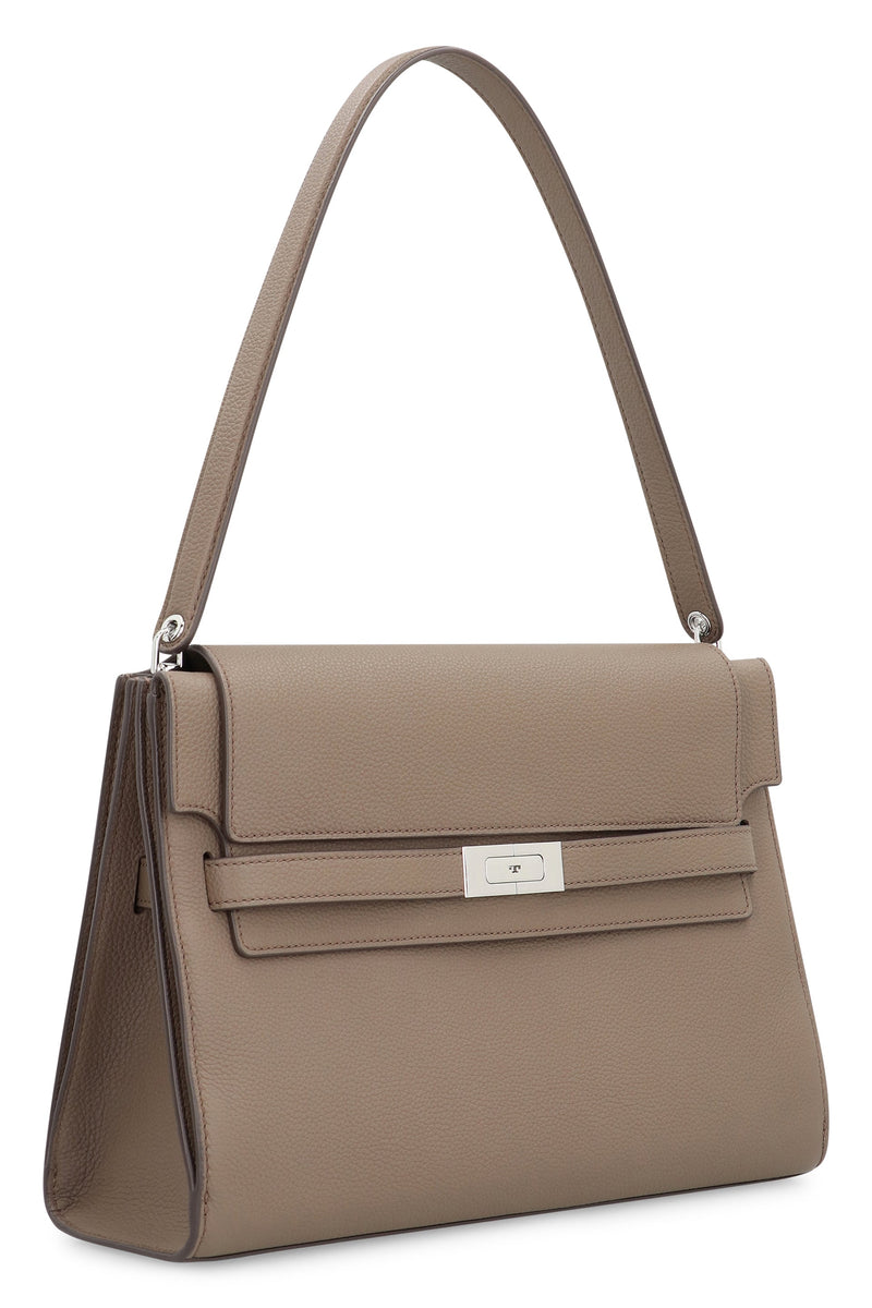 Tory Burch Lee Radziwill Grande Shoulder Bag — Brown Cow Hide