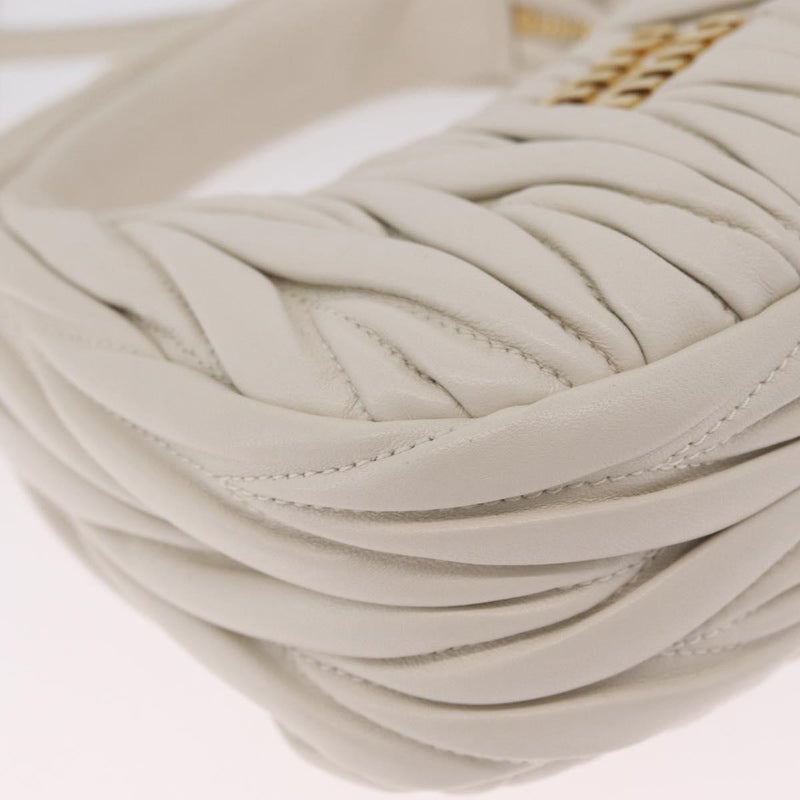 Miu Miu Wander Hobo Matelasse Leather White