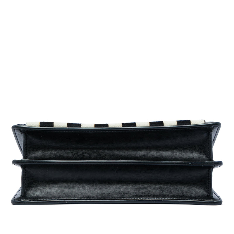 Medium Striped Ponyhair and Calfskin Monogram Sunset Crossbody - Image 3