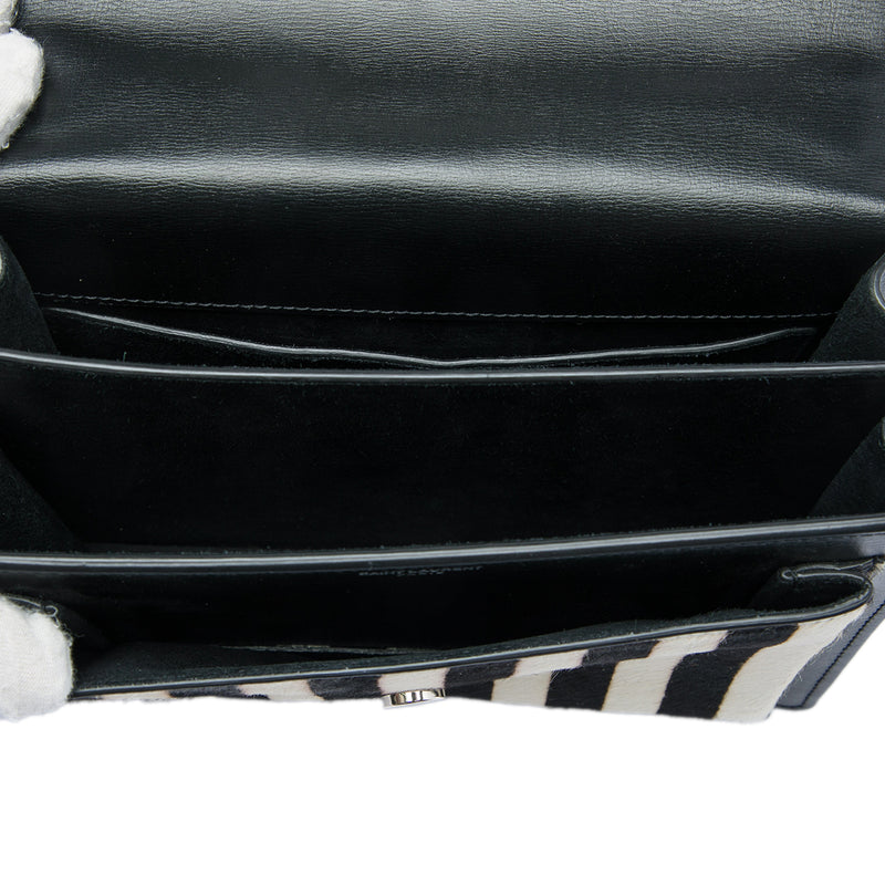 Medium Striped Ponyhair and Calfskin Monogram Sunset Crossbody - Image 4