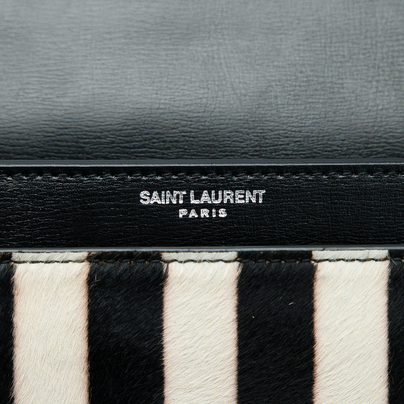 Medium Striped Ponyhair and Calfskin Monogram Sunset Crossbody - Image 5