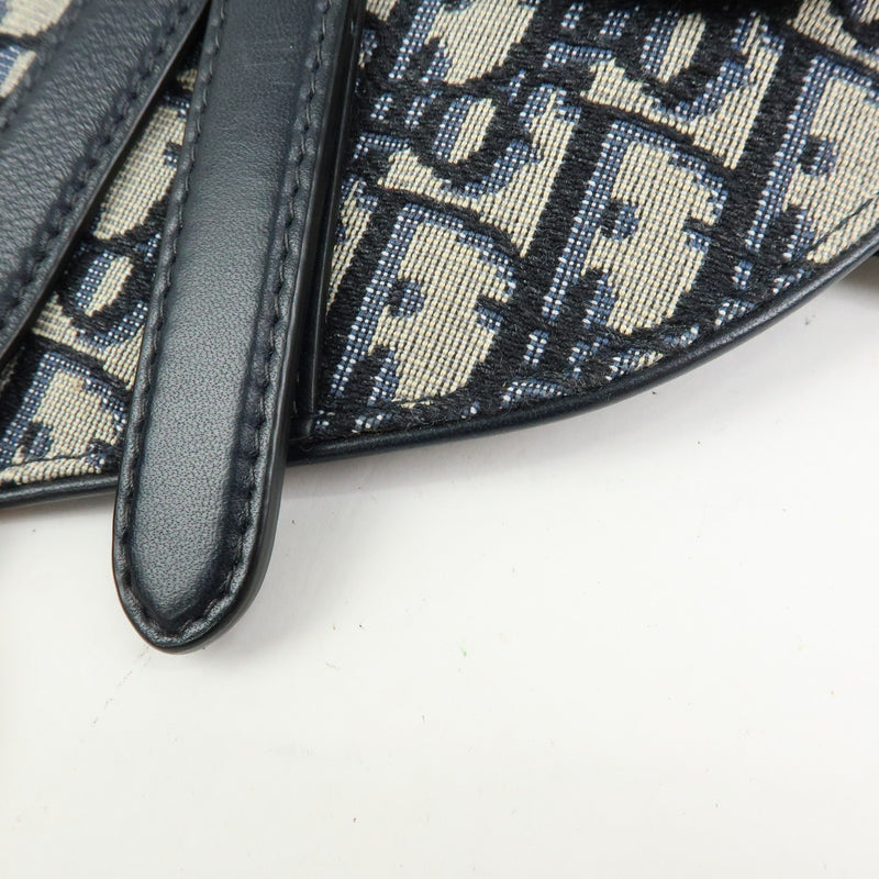 Christian Dior Saddle Belt Oblique Canvas Navy Bag