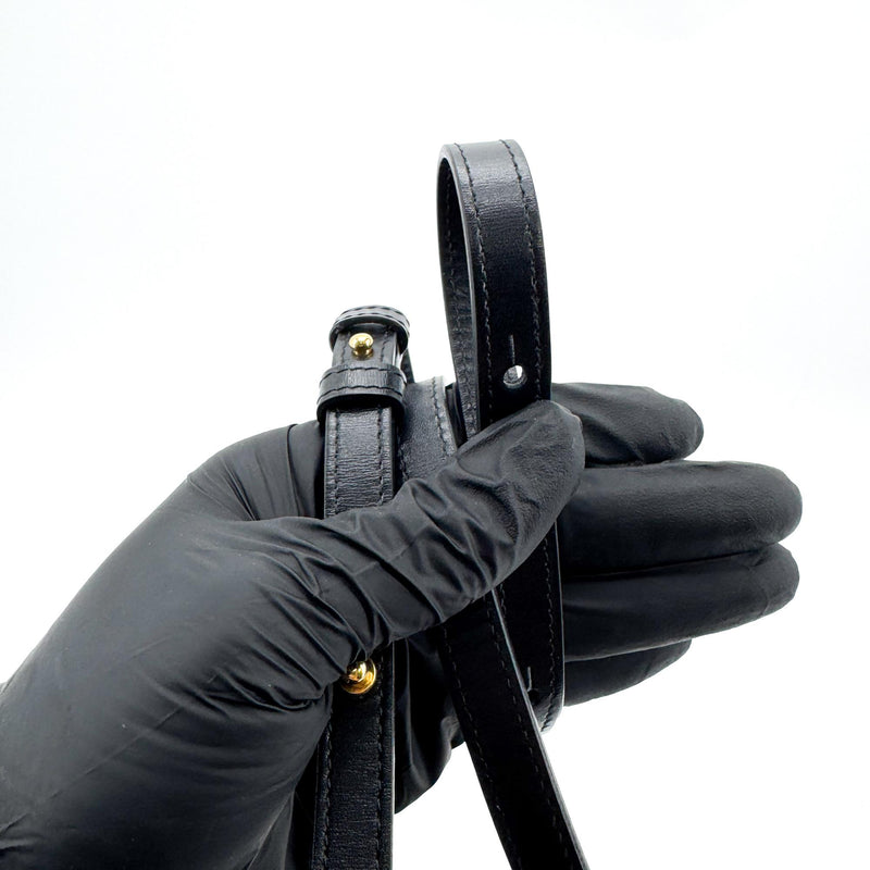 Celine Triomphe Coated Canvas Black Leather Bag