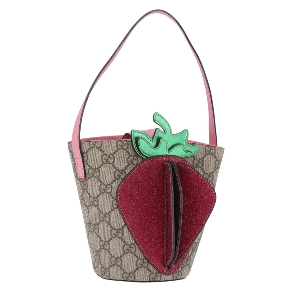 Gucci Childrens Convertible Gg Coated Canvas With Applique Beige Bag