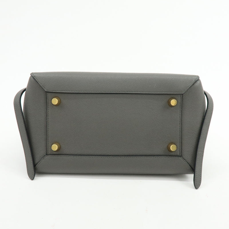 Celine Belt Textured Leather Gray Calfskin Bag