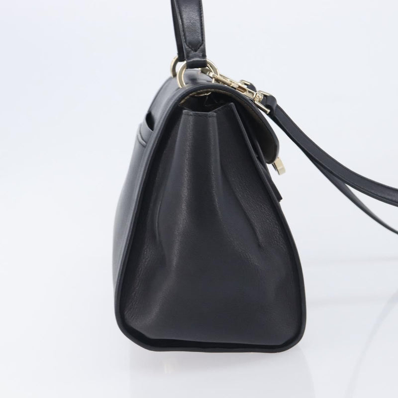 Salvatore Ferragamo Sofia Rainbow Saddle Leather Black Bag