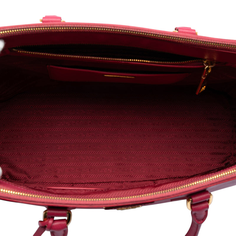 Large Saffiano Lux Galleria Double Zip Satchel - Image 4