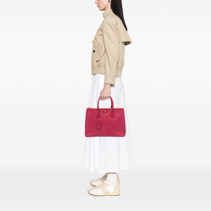 Large Saffiano Lux Galleria Double Zip Satchel - Image 6