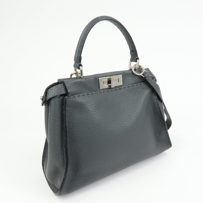 Fendi Selleria Peekaboo Leather Gray Bag