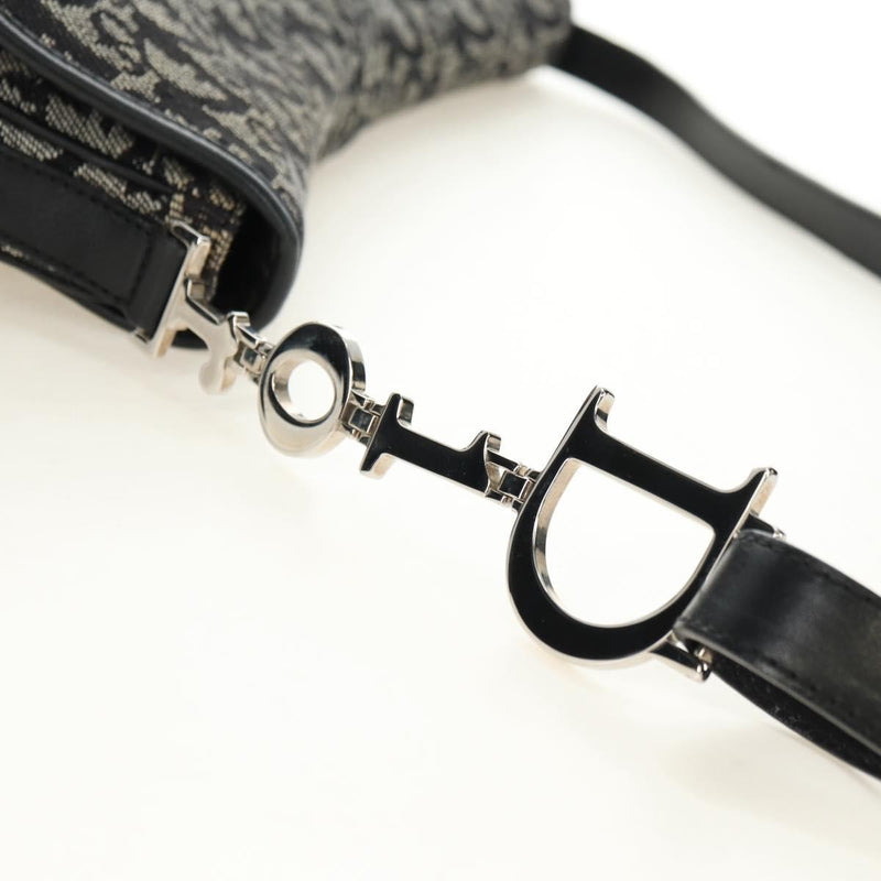 Christian Dior Vintage Cd Flap Messenger Diorissimo Canvas Black
