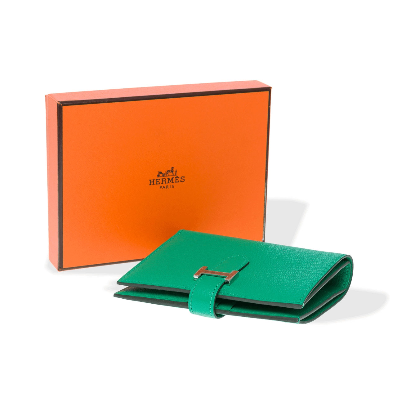 Accessoire Hermes Bearn En Cuir Vert - 102300 Mint Green
