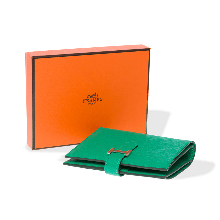 Accessoire Hermes Bearn En Cuir Vert - 102300 Mint Green
