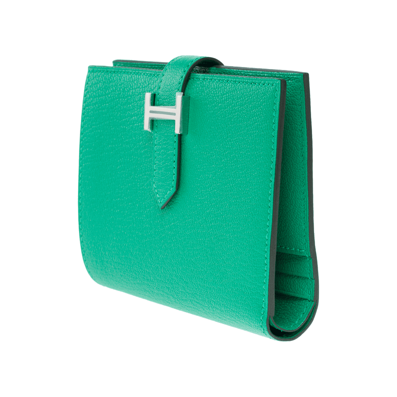 Accessoire Hermes Bearn En Cuir Vert - 102300 Mint Green