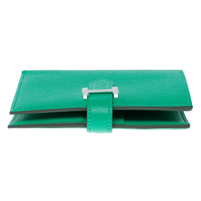 Accessoire Hermes Bearn En Cuir Vert - 102300 Mint Green