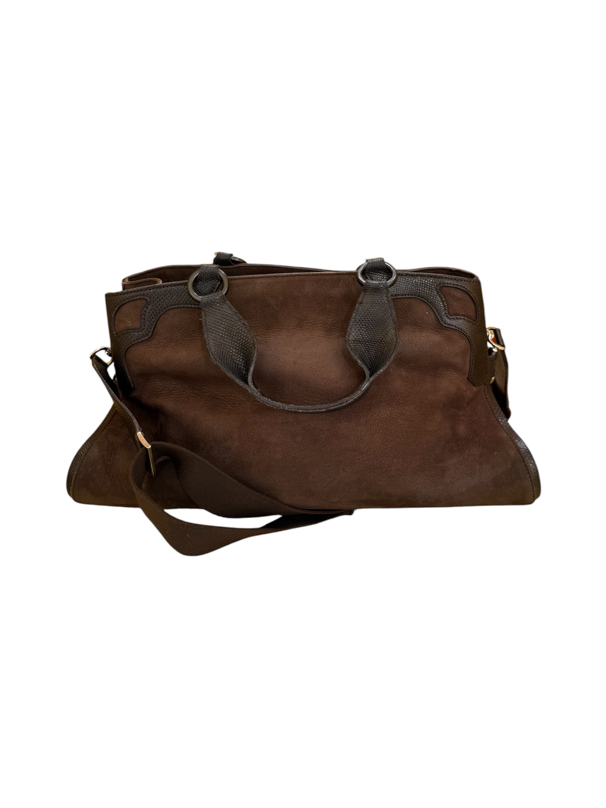 Cartier Marcello Leather Brown Suede Bag