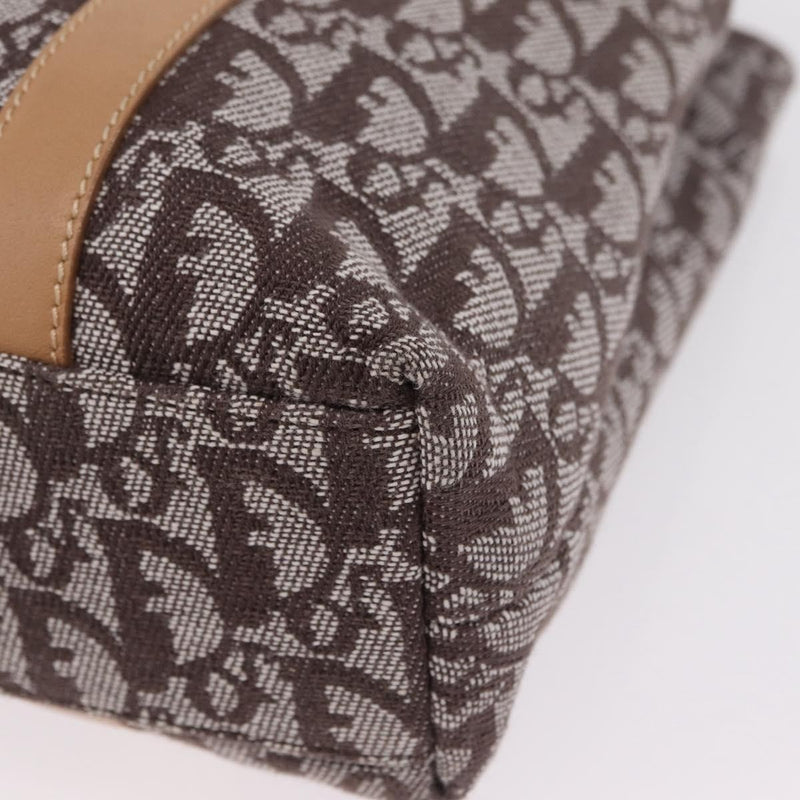 Christian Dior Vintage Open Diorissimo Canvas Brown Bag