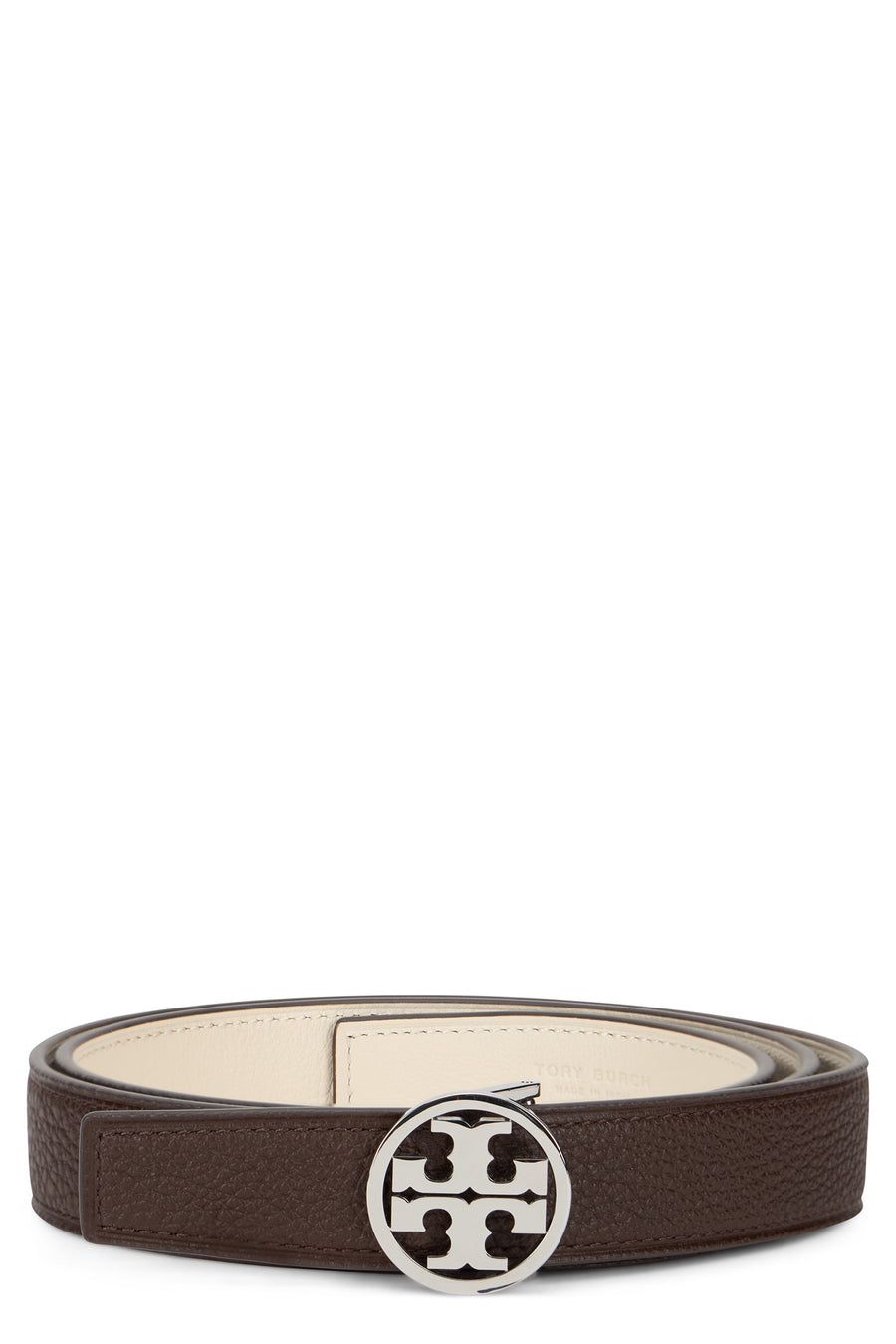 Tory Burch Miller Belt — Brown Bovine Suede