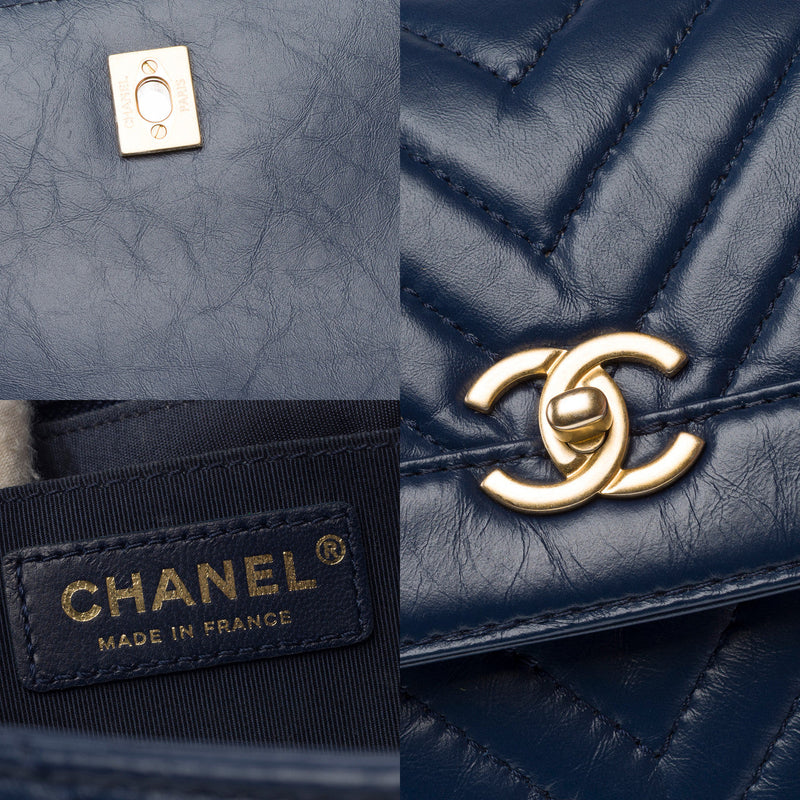 Sac Chanel En Cuir Bleu - 103151 Blue