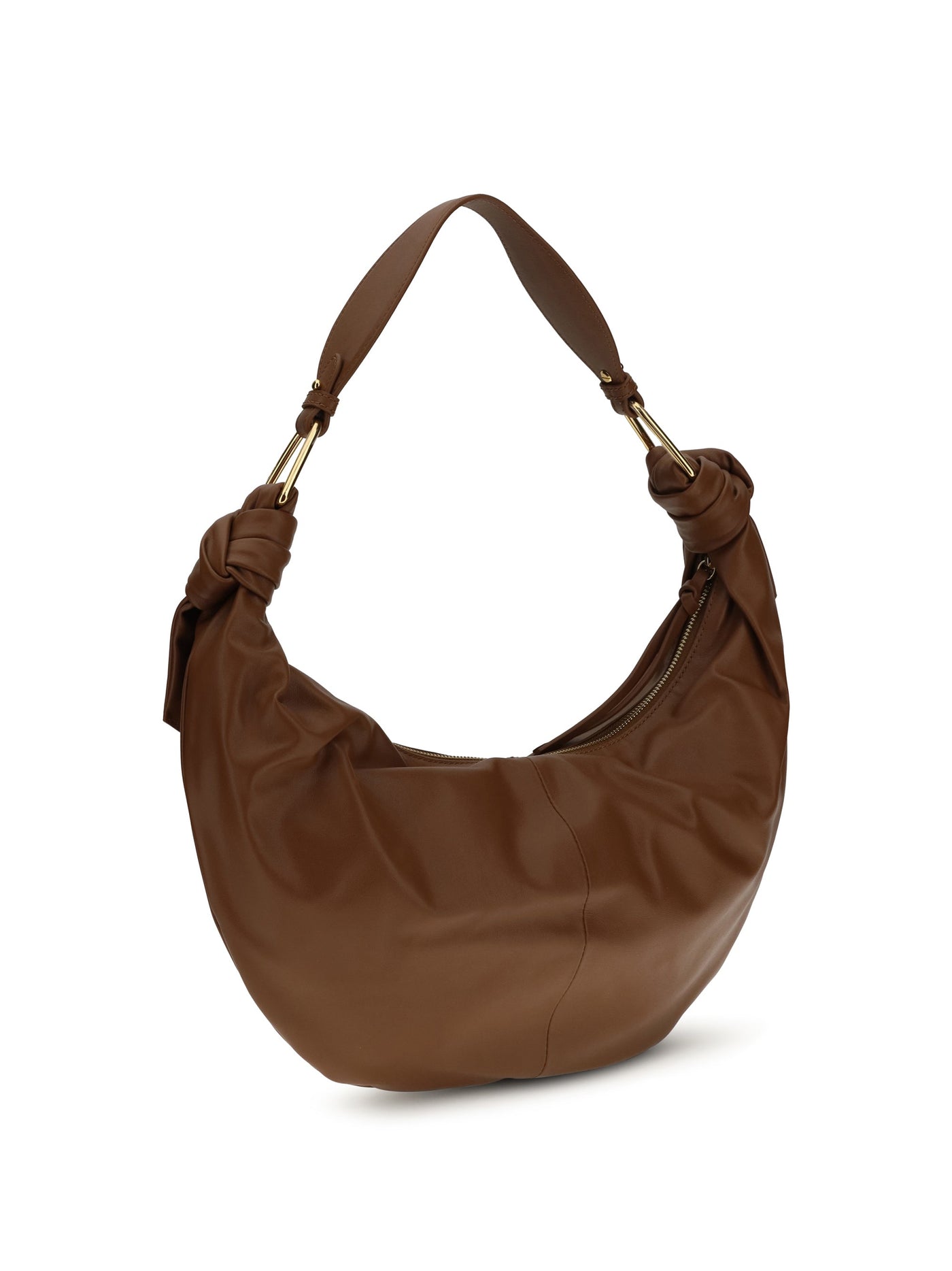 Coccinelle Furoshiki Shoulder Bag — Brown Calf Leather