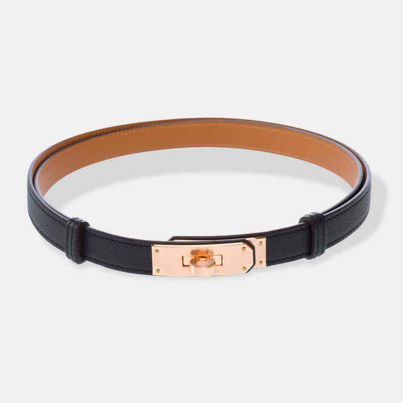 Accessoire Hermes Kelly En Cuir Noir - 103250 Black Belt