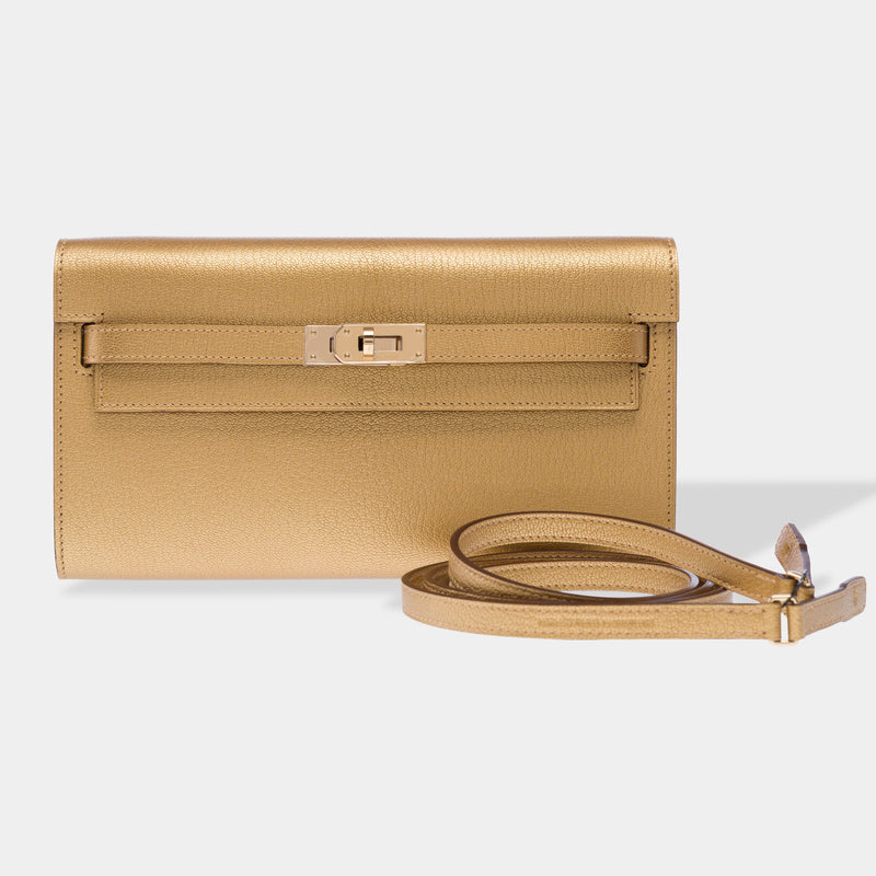 Sac Hermes Kelly To Go En Cuir Doré - 103378 Gold Wallet-on-strap