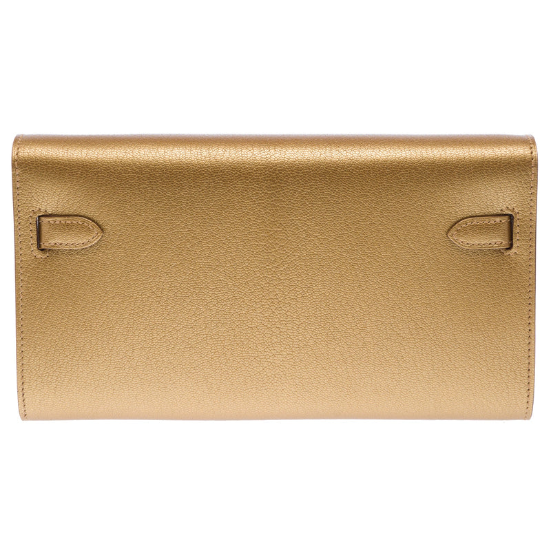 Sac Hermes Kelly To Go En Cuir Doré - 103378 Gold Wallet-on-strap