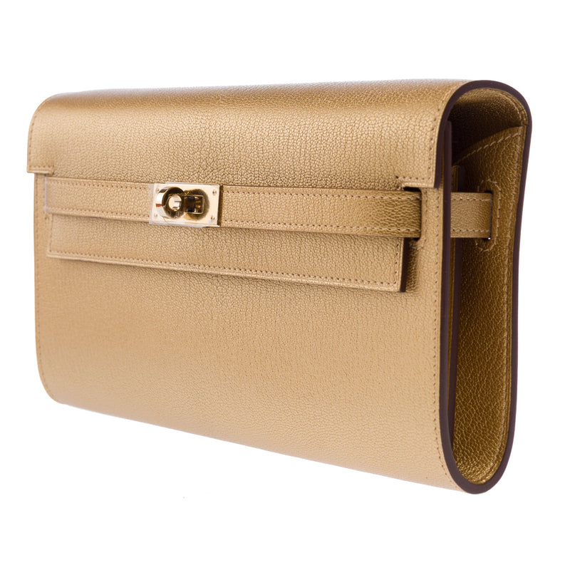 Sac Hermes Kelly To Go En Cuir Doré - 103378 Gold Wallet-on-strap